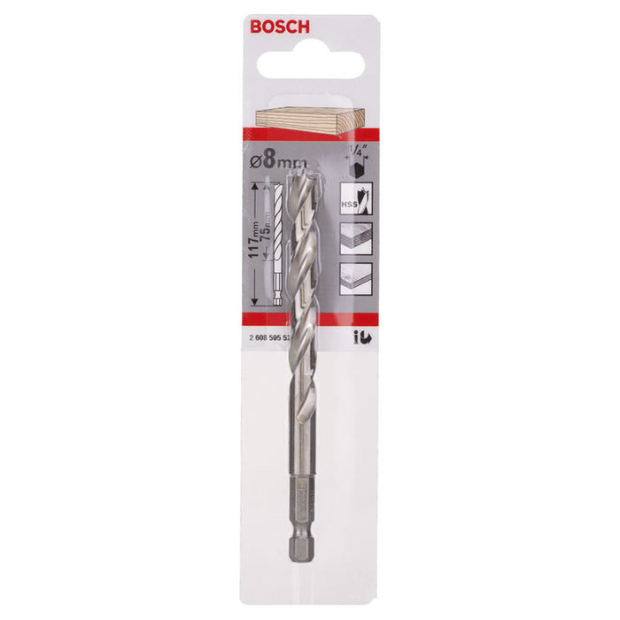 WOOD DRILL BOSCH 8X75X117