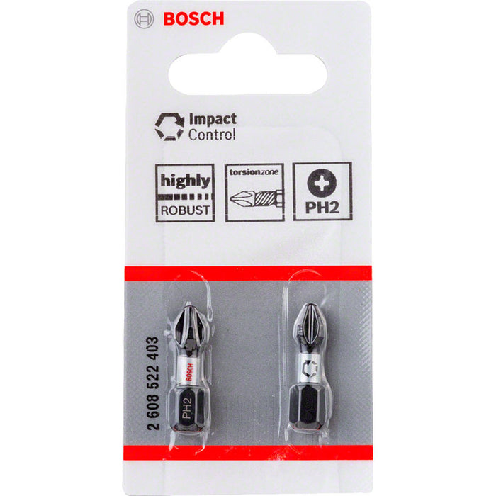 IMPACT BITS PH2 2 NUMBER 25 MM BOSCH IMPACT CONTROL