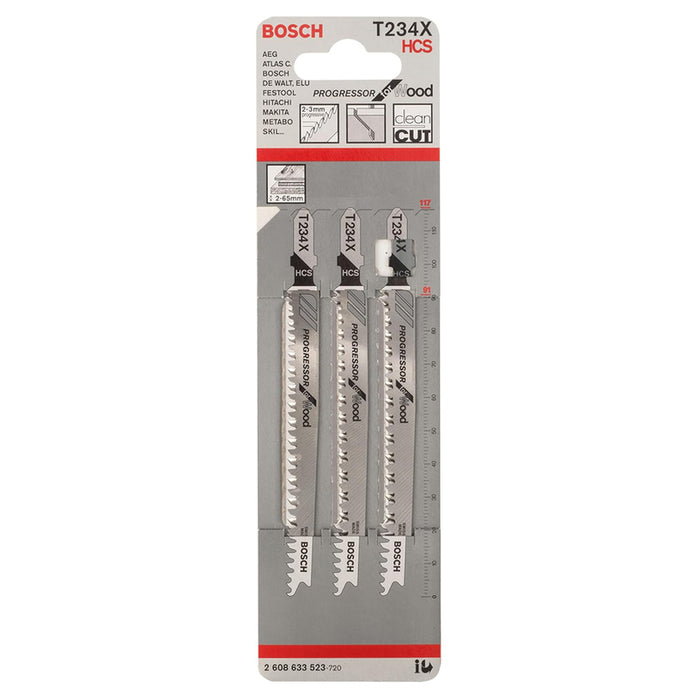 JIG SAW KNIFE 3 PCS BOSCH T234 X