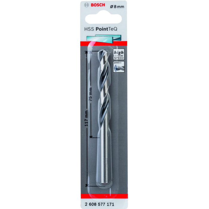METAL DRILL BOSCH HSS PointTeQ 8x75x117