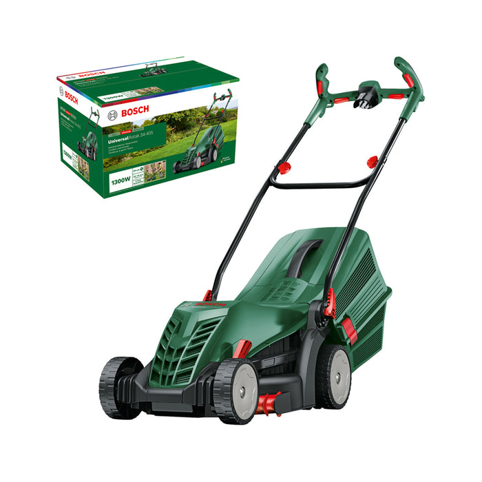 ELECTRIC MOWER BOSCH UNIVERSALROTAK 34-405 1300 W, MOWING WIDTH 34.00 cm, MAX MOWING HEIGHT 70 mm