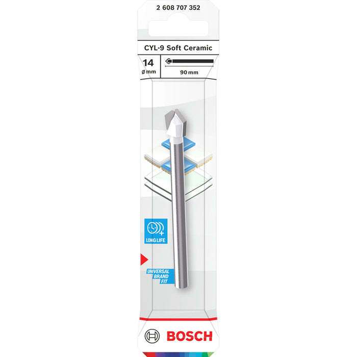 DRILL BIT CYL-9 SOFT CERAMIC BOSCH 14x90