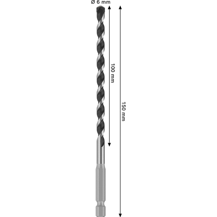 METAL DRILL BIT HEX-5 BOSCH 6x100x150