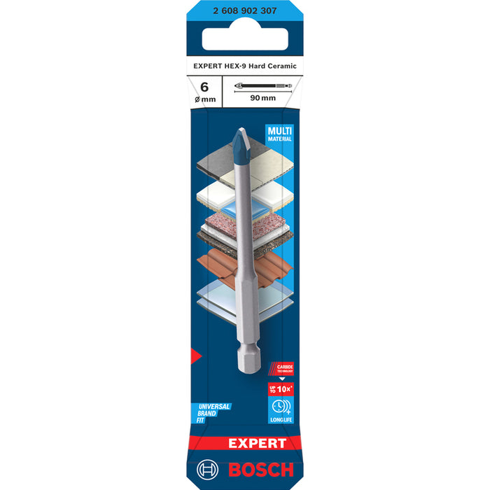 UNIVERSAL DRILL HEX-9 HARD CERAMIC BOSCH 6x90