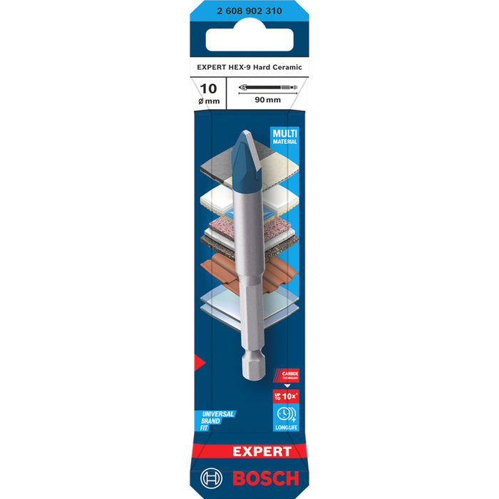 UNIVERSAL DRILL HEX-9 HARD CERAMIC BOSCH 10x90
