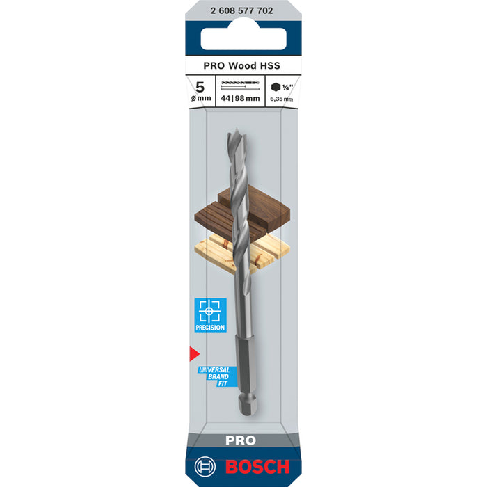 WOOD DRILL BOSCH HEX 5x99