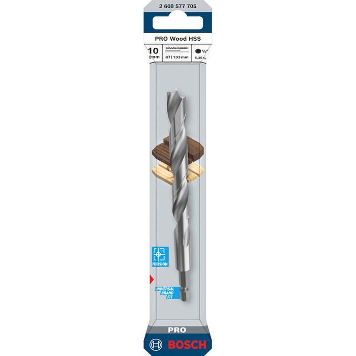 WOOD DRILL BOSCH HEX 10x133