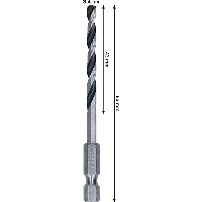 METAL DRILL BOSCH HSS HEX 4x42x83