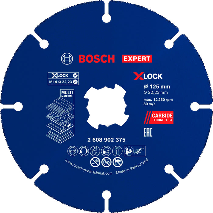 CARBIDE CUTTING DISC 125 MM BOSCH MULTI WHEEL X-LOCK