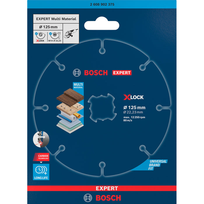 CARBIDE CUTTING DISC 125 MM BOSCH MULTI WHEEL X-LOCK