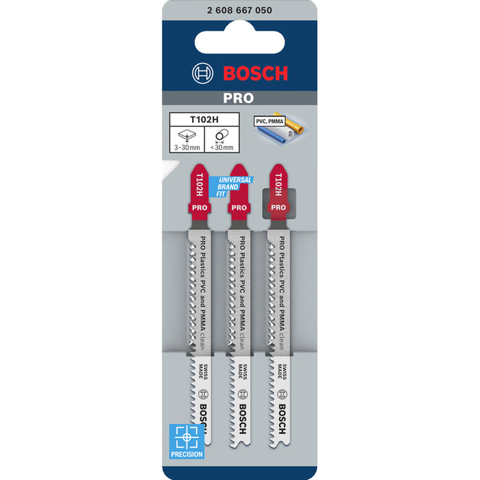 SET OF 3 BOSCH JIGSAW BLADES 100 MM