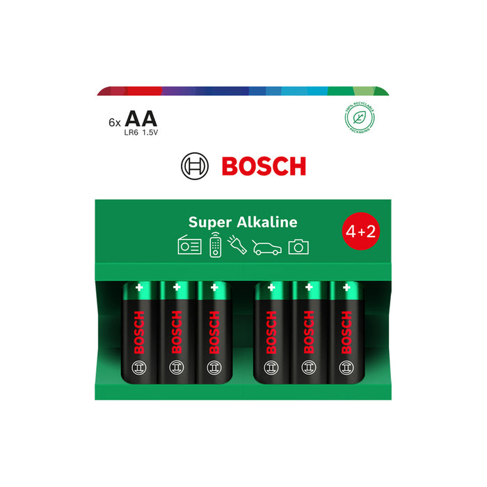 BATTERIES AA 4+2 PCS BOSCH SUPER ALKALINE LR6SA6B/00
