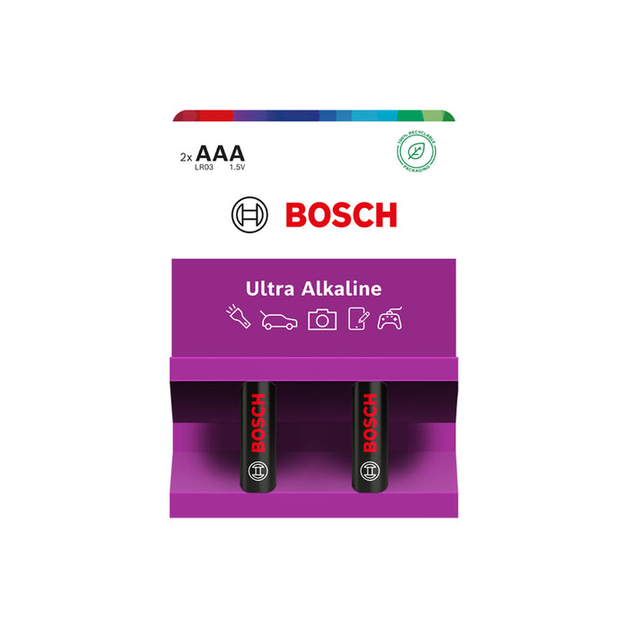 BATTERIES AAA 2 PCS BOSCH ULTRA ALKALINE LR03UA2B/00