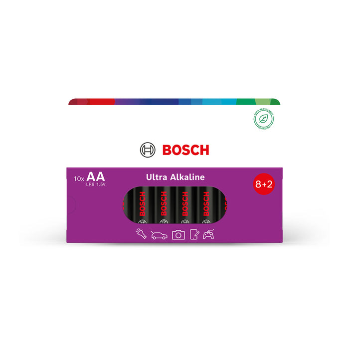 BATTERIES AA 10 PCS BOSCH ULTRA ALKALINE LR6UA10B/00