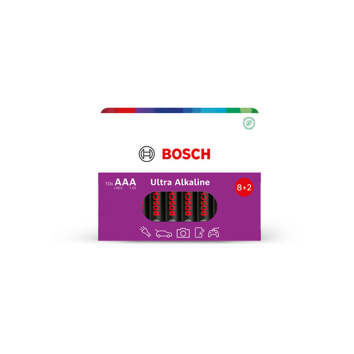 BATTERIES AAA 10 PCS BOSCH ULTRA ALKALINE LR03UA10B/00