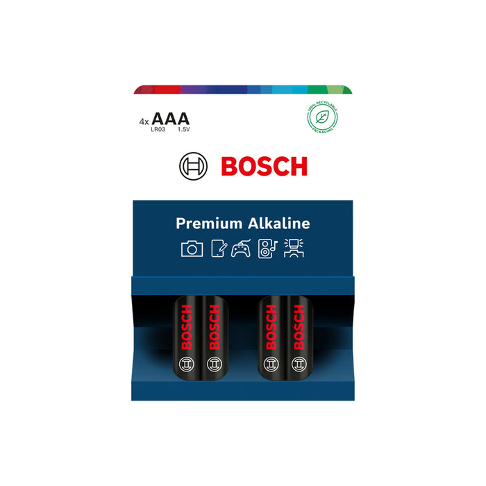 BATTERIES AAA 4 PCS BOSCH PREMIUM ALKALINE LR03PA4B/00