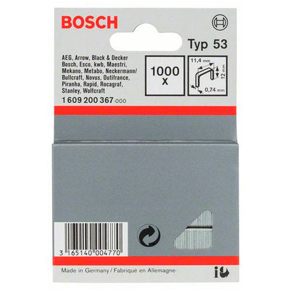 CLAMPS FOR TACKERS 12X11.4 MM BOSCH 1000 PCS