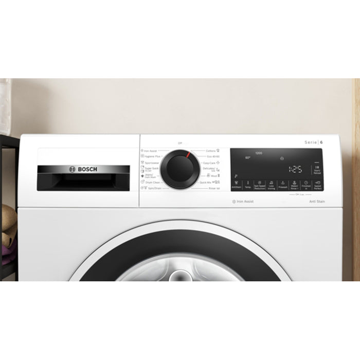 Bosch WGG242Z2BY, SER6, Washing machine 9kg, A, 1200rpm, 51/71dB(A), Iron Assist, AntiStain 4, waveDrum 65l, white-blackgrey door