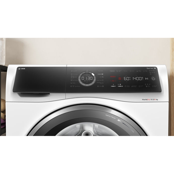 Washing machine with dryer BOSCH WNC254A0BY, 10.5/6 kg, i-DOS, 1400 rpm.