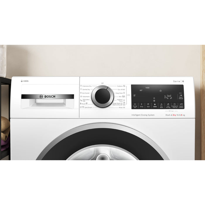Washing machine with dryer BOSCH WNG254A0BY, 10.5/6 kg, 1400 rpm.