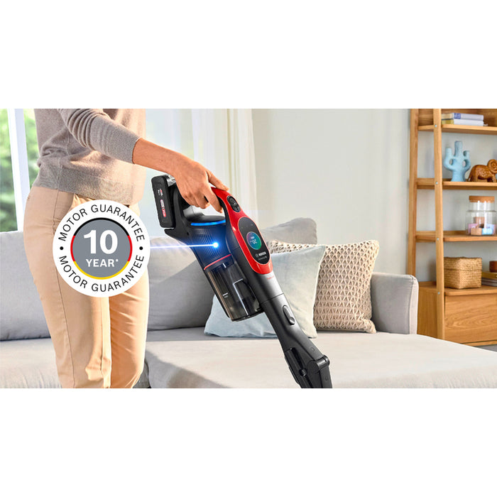 Bosch BCS1041PET stick vacuum/electric broom Battery Dry HEPA Bagless 0.4 L 23.5 W Black, Red 4 Ah