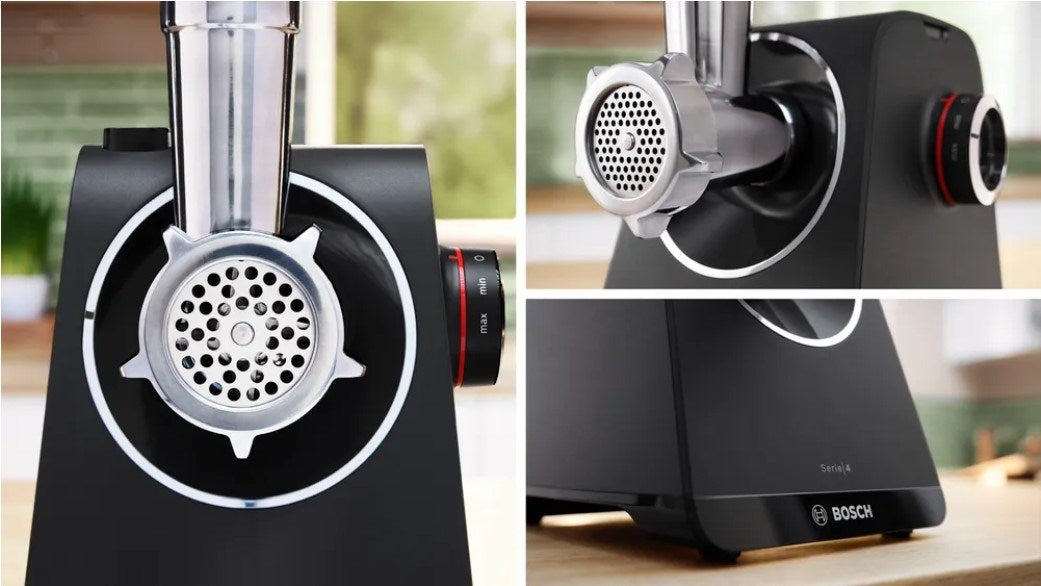 Bosch MFWS440B, Meat mincer - MultiPower 1900 W, Planetary gearbox, 2,5 kg/min, kebbe attachment, sausage attachment, reverse function, Black