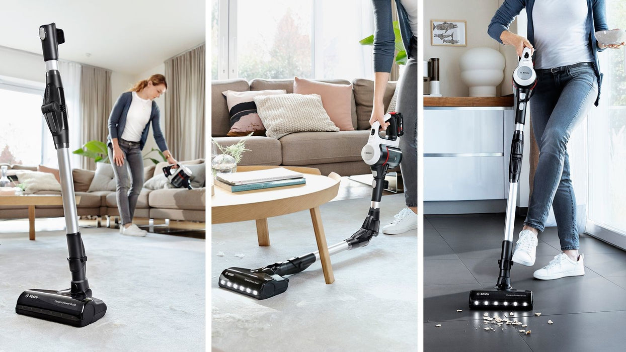 Bosch BSS711W stick vacuum/electric broom Battery Dry Bagless 0.3 L Black, Silver, White