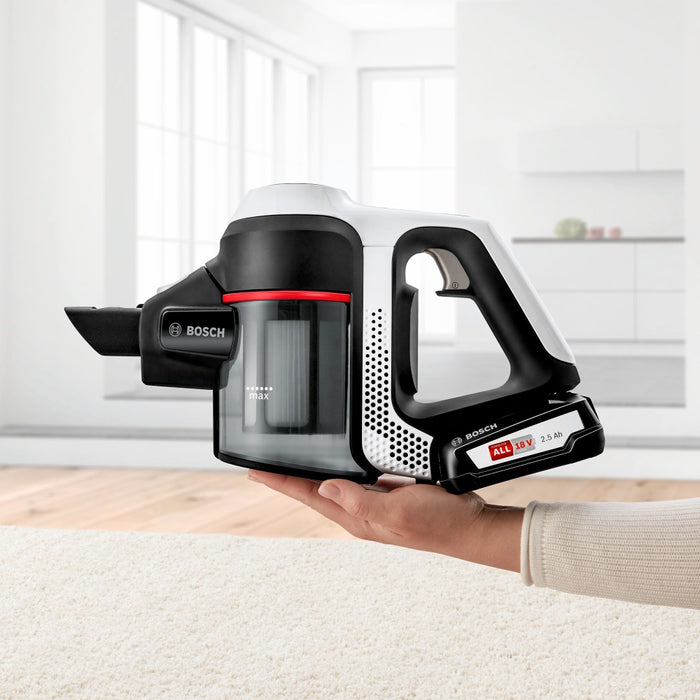 Bosch Serie 6 BCS61113 stick vacuum/electric broom Battery Dry Hygiene Filter Bagless 0.3 L Black, White 2.5 Ah