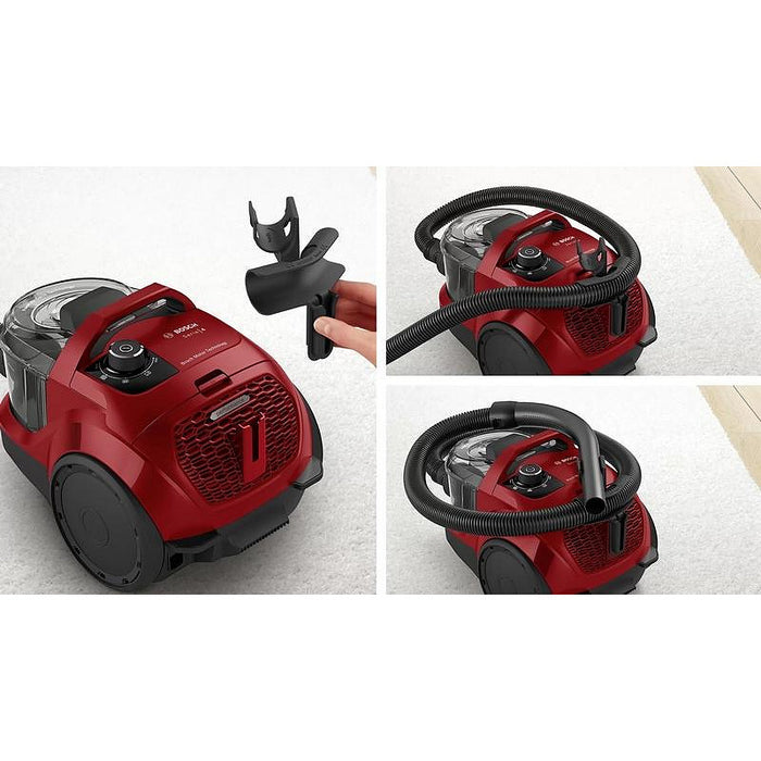 Bosch BGC21X350, SER4 Bagless vacuum cleaner, 750 W, 2.0 L, 78 dB(A), Red