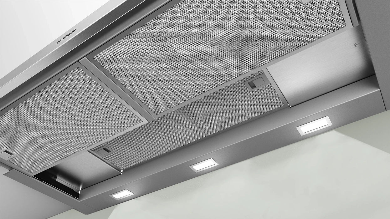 Bosch DFS097A51, Telescopic Aspirator, Semi-built-in, 90 cm, Energy class A, 397 m3/h, 53 dB, LED display, Silver metallic