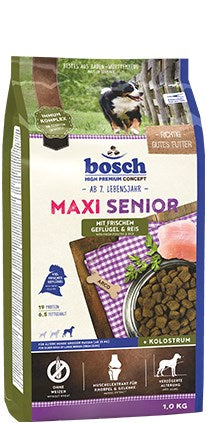 Bosch Hundefutter Maxi Senior Geflügel, 1er Pack (1 x 12.5 kg) Poultry, Rice