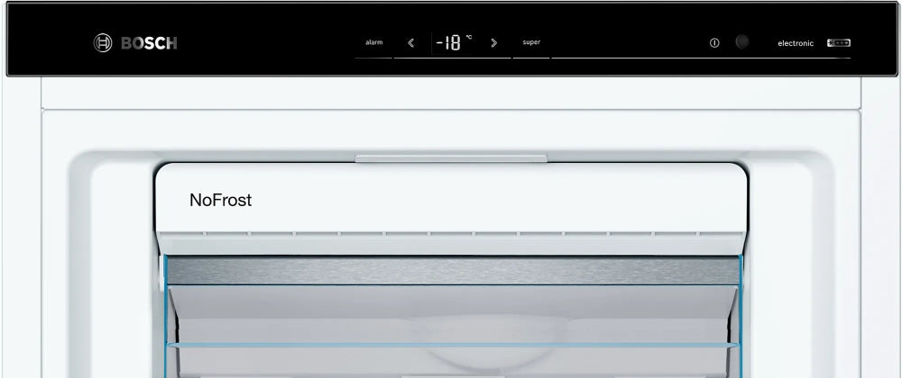 Bosch GSN54AWDV SER6 FS upright freezer, NoFrost, D, 176/70/65cm, 328l, 38dB(C), IC, 5 drawers (1 BigBox), 2 shelfs, IceTwister, handle, white
