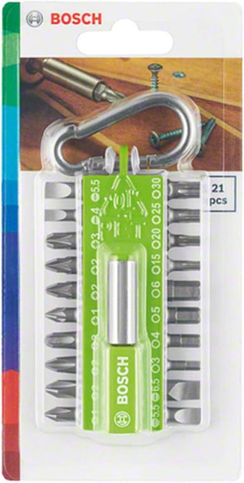 BIT SET 21 PIECES WITH BOSCH CARABINER