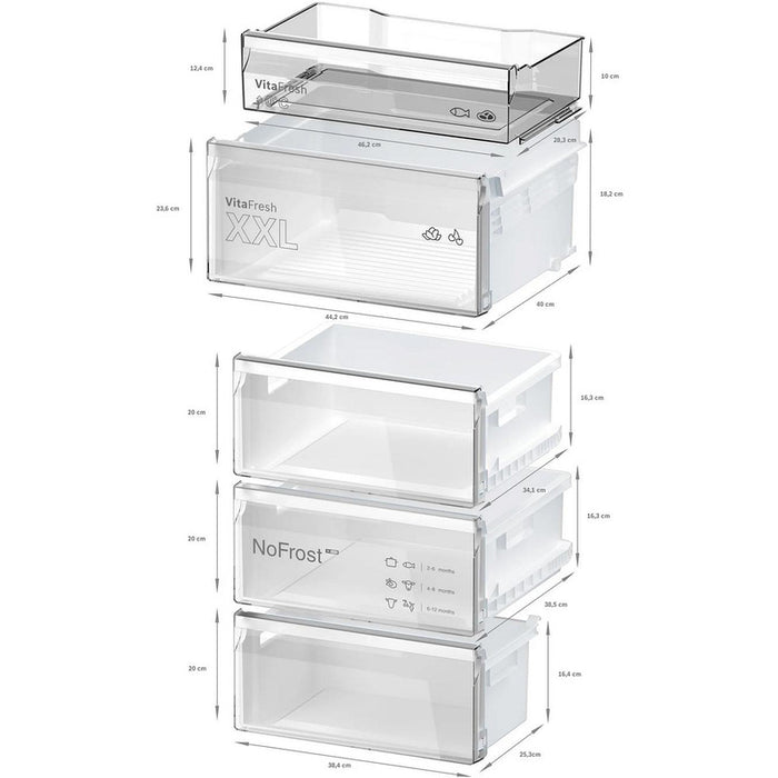 Refrigerator with freezer BOSCH KGN39VXCT