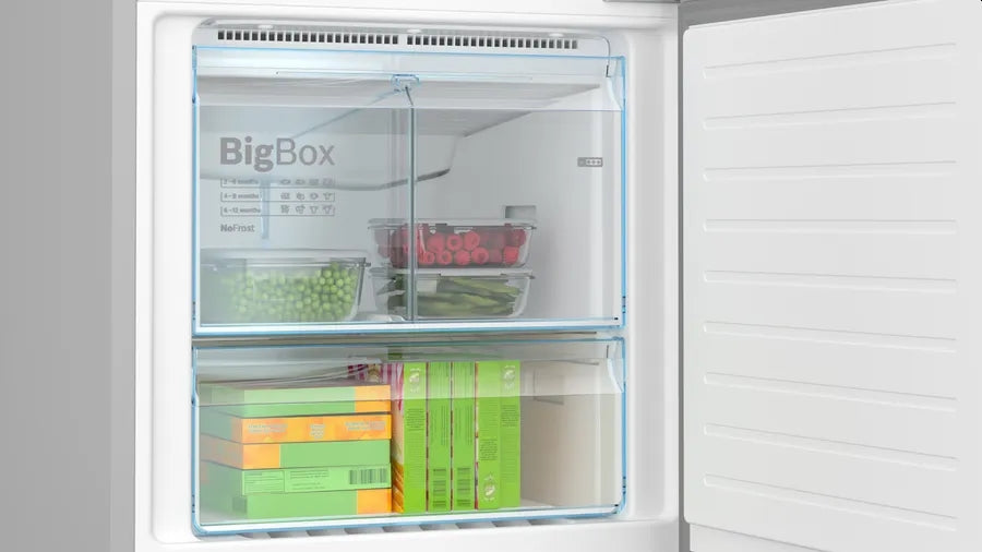 Bosch KGN56XLEB SER4; Free-standing fridge-freezer NoFrost, E, 193/70/80cm, 508l(400+108), 40dB, VitaFresh, PerfectFit, Stainless steel