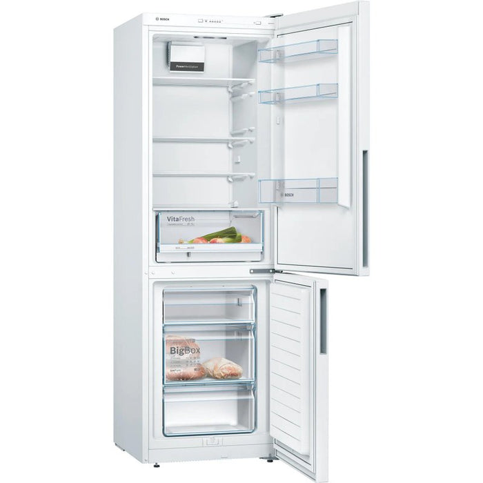 Refrigerator with freezer BOSCH KGV362WEAS, 308 l, VitaFresh, 186 cm