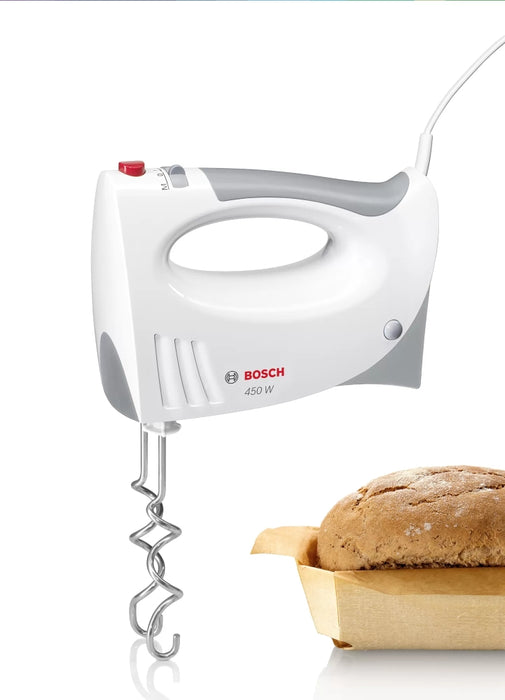 Bosch MFQ3540, Hand mixer, 450 W, 5 speeds plus turbo function, White-gray