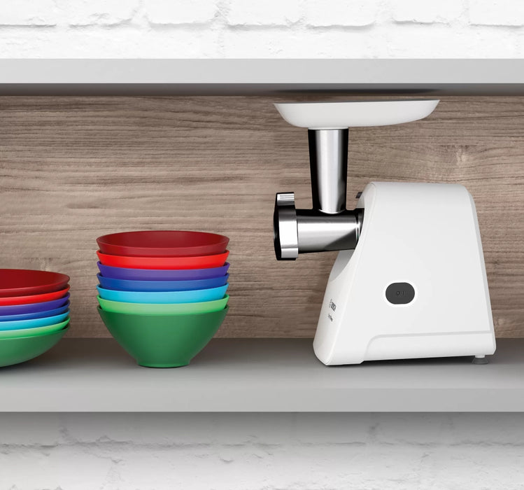 Bosch MFW2510W, Meat mincer, SmartPower Meat mincer from SmartPower range: 1500W, 1,7 kg/min, 2 sieves, 1 sausage horn, no reverse, white