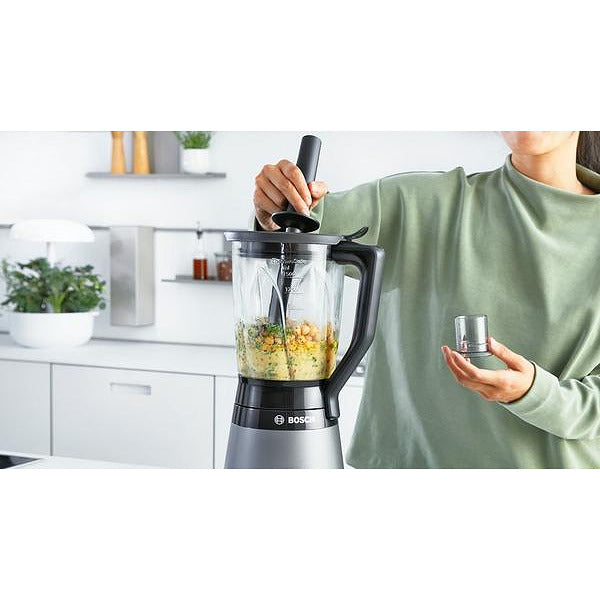Bosch MMB6172S Series 4, VitaPower Blender, 1200 W, Glass ThermoSafe jug 1.5 l, Two speed settings and pulse function, ProEdge stainless steel blades made in Solingen, Silver