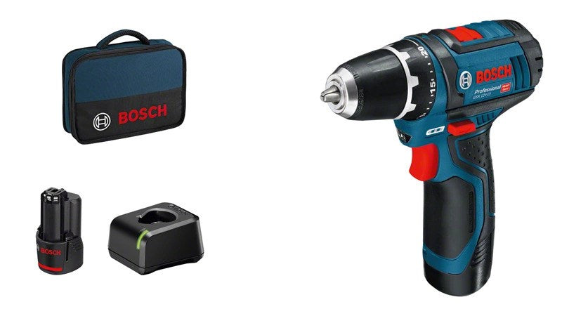 Bosch Akku-Bohrschrauber 12 V Li-Ion 1300 RPM Black, Blue, Red