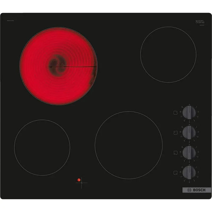 Bosch PKE611CA3E SER2, Electric cooktop, 4 zones, Sword knobs, inox frame, 6,6 kW, 60 cm