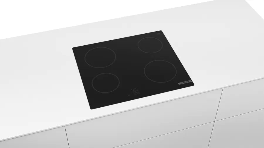 Bosch PKE61RAA2E, SER2, Electric cooktop, 60 cm, 4 zones, black, surface mount without frame