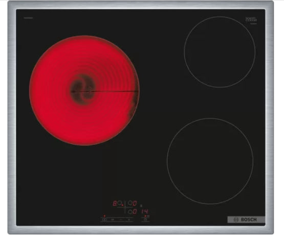 Bosch PKM645BB2E SER4, Electric cooktop 3 zones, TouchSelect, Restart, 5,7 kW, 60 cm