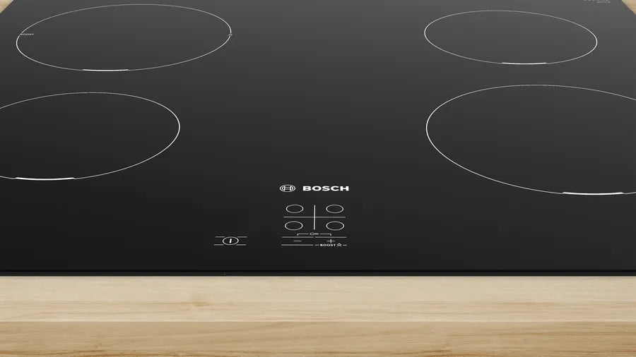 Bosch PUG611AA5E SER2, Induction hob, 60 cm, 4 zones, surface mount without frame, Black
