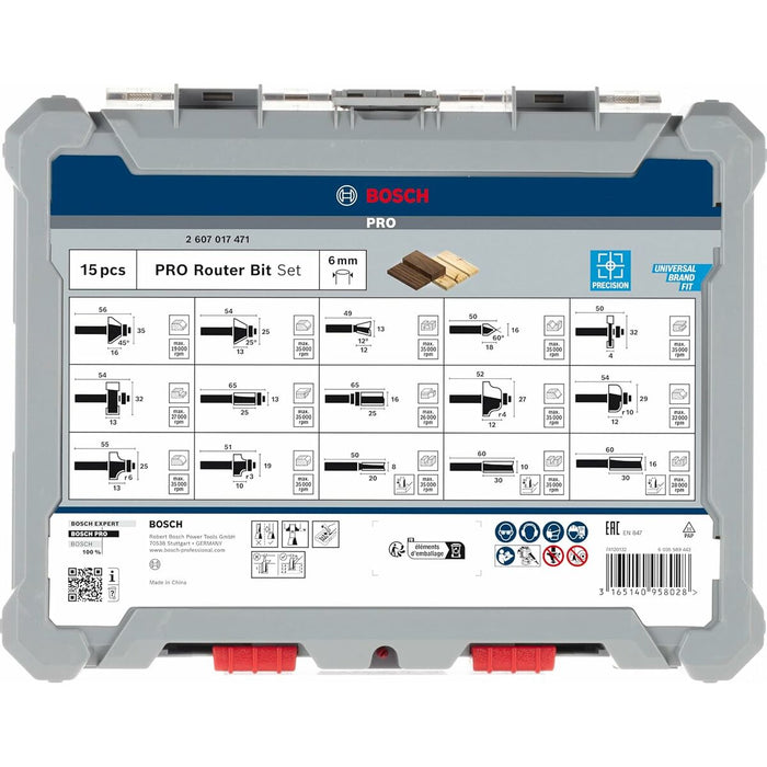 Spool set BOSCH 2607017471 Metal 15 Pieces