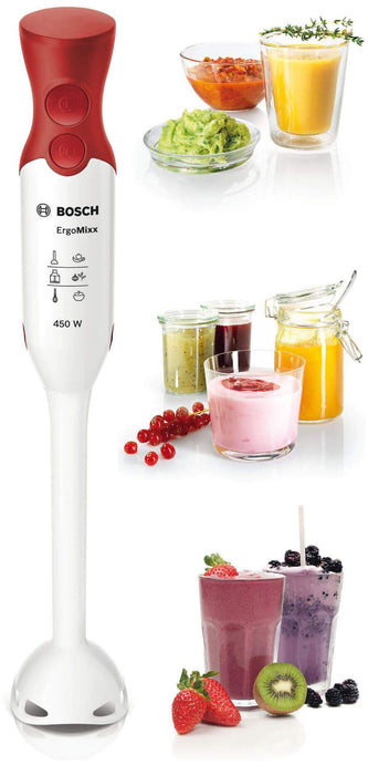 Bosch MSM64010, Blender, ErgoMixx, 450 W, Included transparent jug, White, red