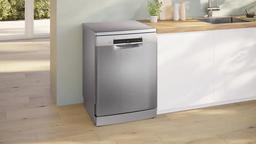Bosch SMS4HVI03E SER4 Free-standing dishwasher 60cm, D, 9.0 l, 14ps, VarioDrawer,  Display, Rackmatic, 46dB(C), Home Connect, Steel with fingerprint protection