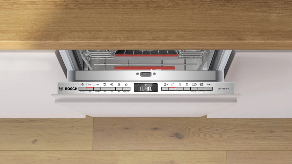 Bosch SPV4HMX13E, SER4, Dishwasher fully integrated 45cm, D, 9,5l, 10ps, 6p/5o, 44dB(B), Silence 43dB, 3rd Vario drawer, R3, Auto program, Rackmatic, HC