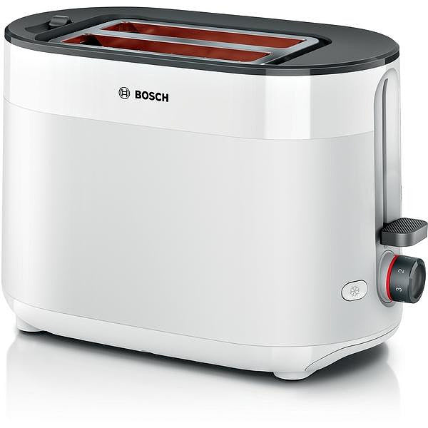 Bosch TAT2M121, MyMoment Compact toaster, 950 W, Auto power off, Defrost and reheat setting, Integrated warming grid, High lift, White