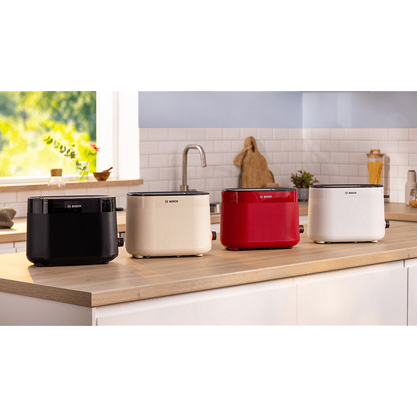 Bosch TAT2M127, MyMoment Compact toaster, 950 W, Auto power off, Defrost and reheat setting, Integrated warming grid, High lift, Cream